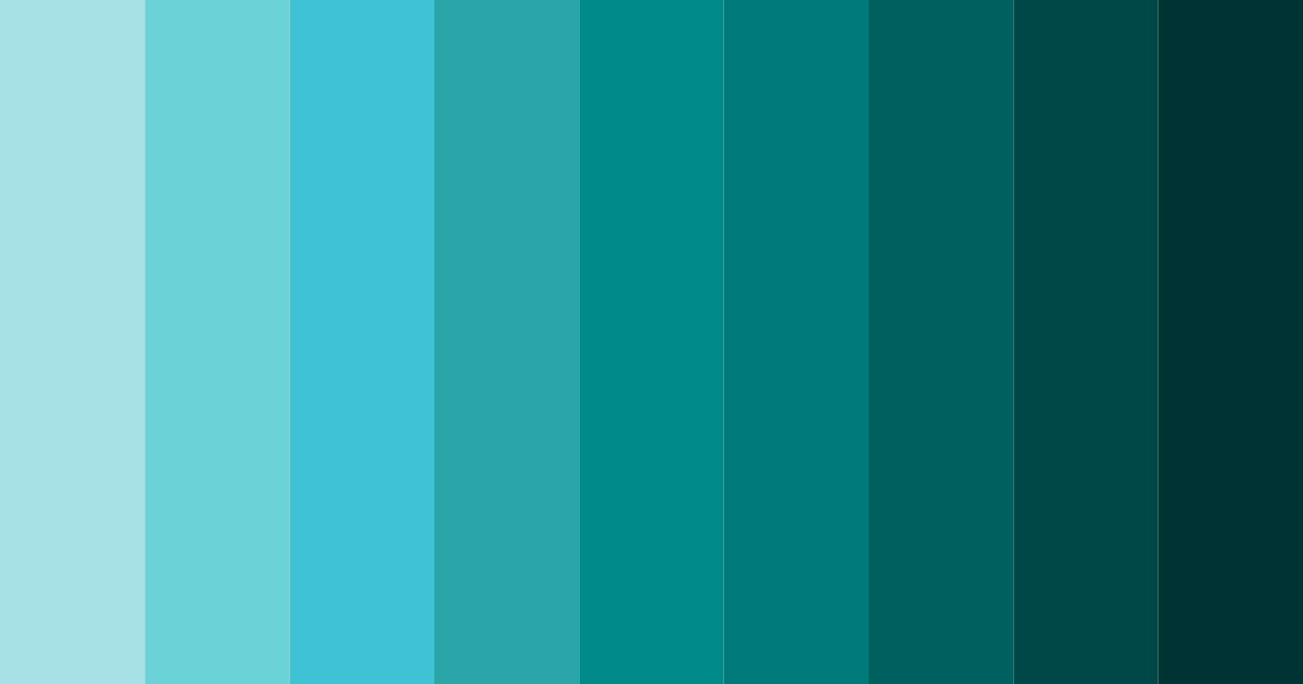 Download turquoise shades color palette PNG image (landscape)