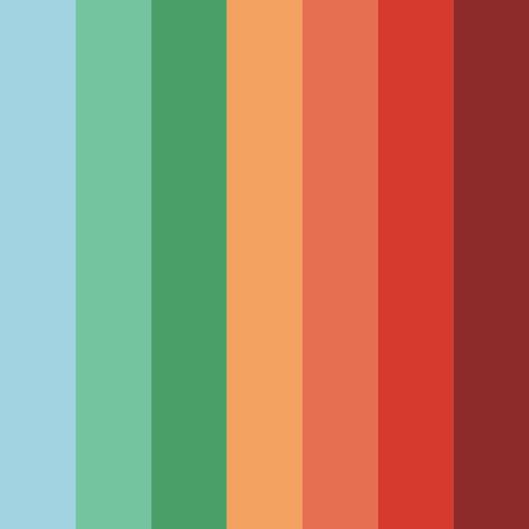 Download blue green sunset color palette PNG image (square)
