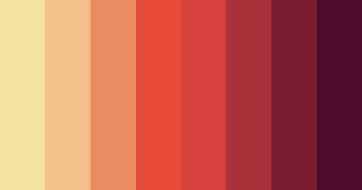 Download shades of red color palette PNG image (landscape)