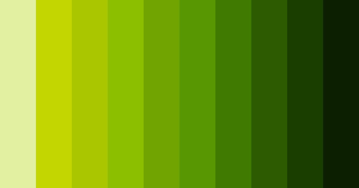 Download shades of lime green color palette PNG image (landscape)