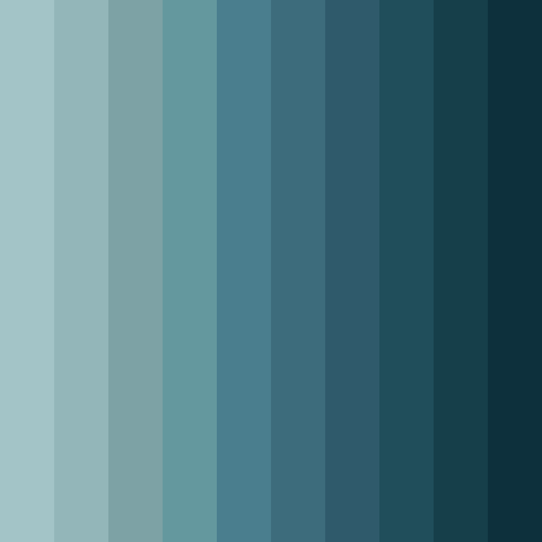 Download teal shades color palette PNG image (square)