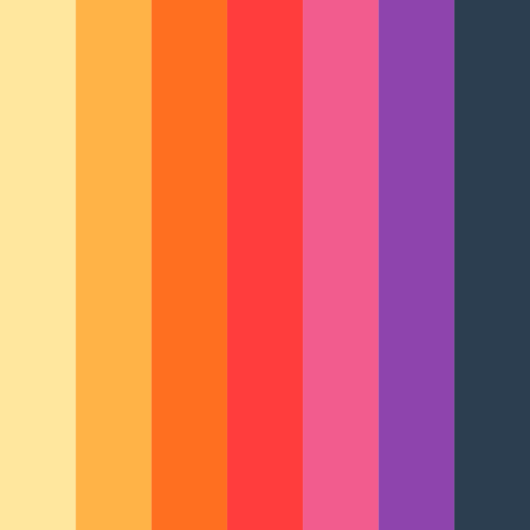 Download vibrant summer color palette PNG image (square)