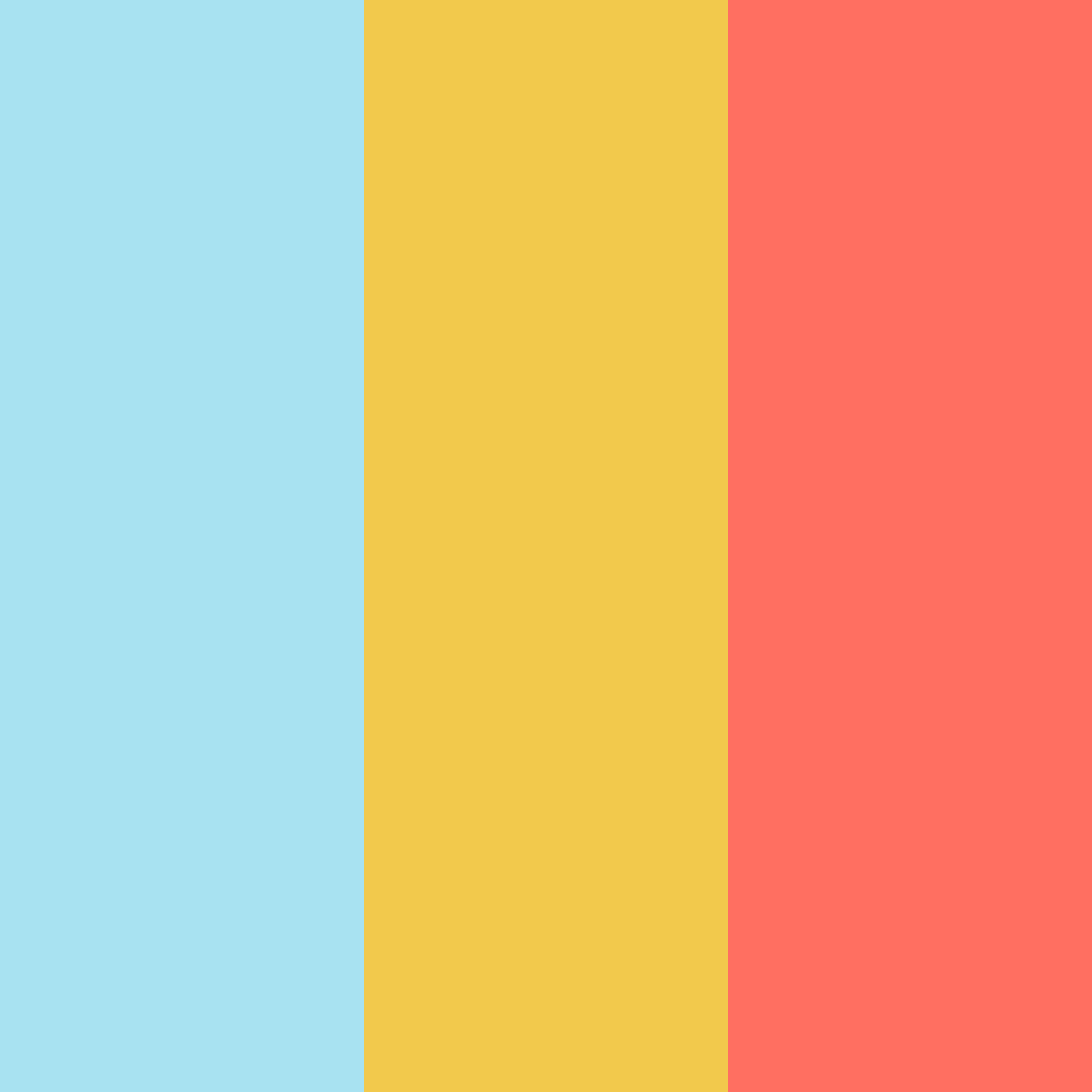 Download bright blue summer color palette PNG image (square)