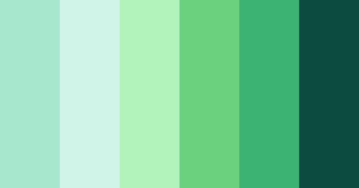 Download shades of green color palette PNG image (landscape)