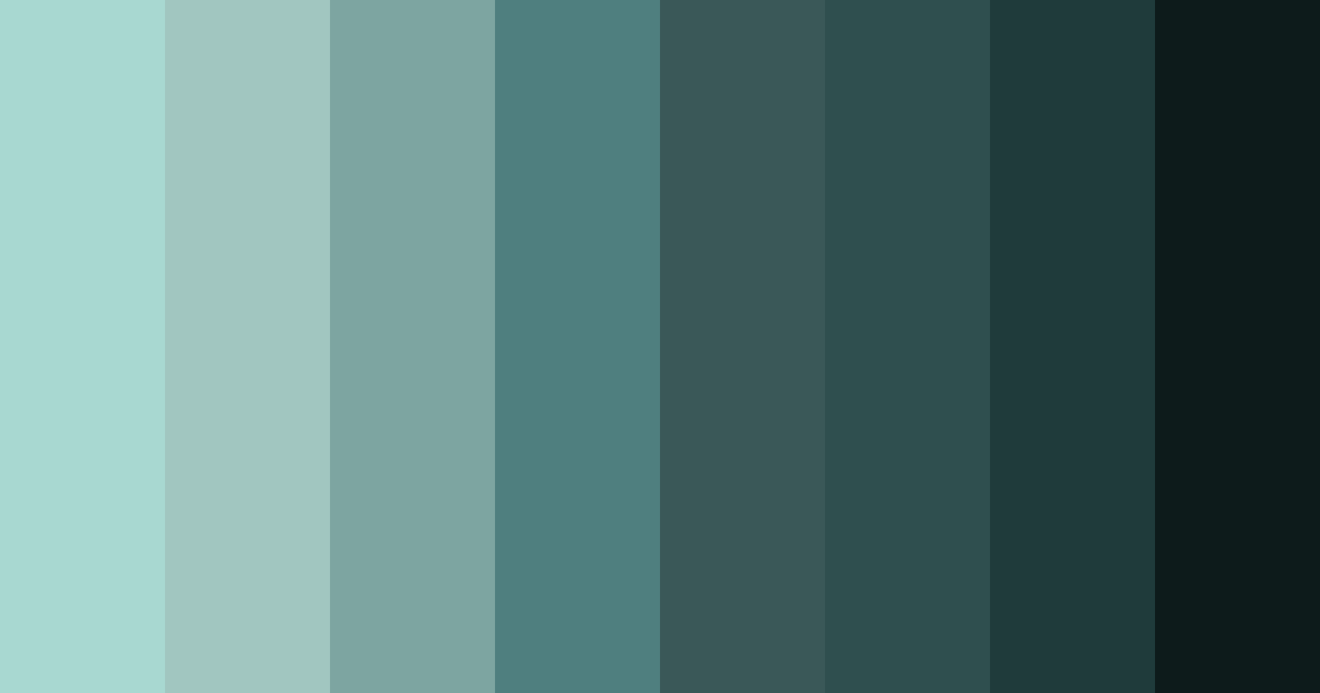 Download mystic teal tides color palette PNG image (landscape)