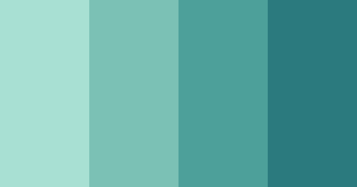 Download teal shades color palette PNG image (landscape)