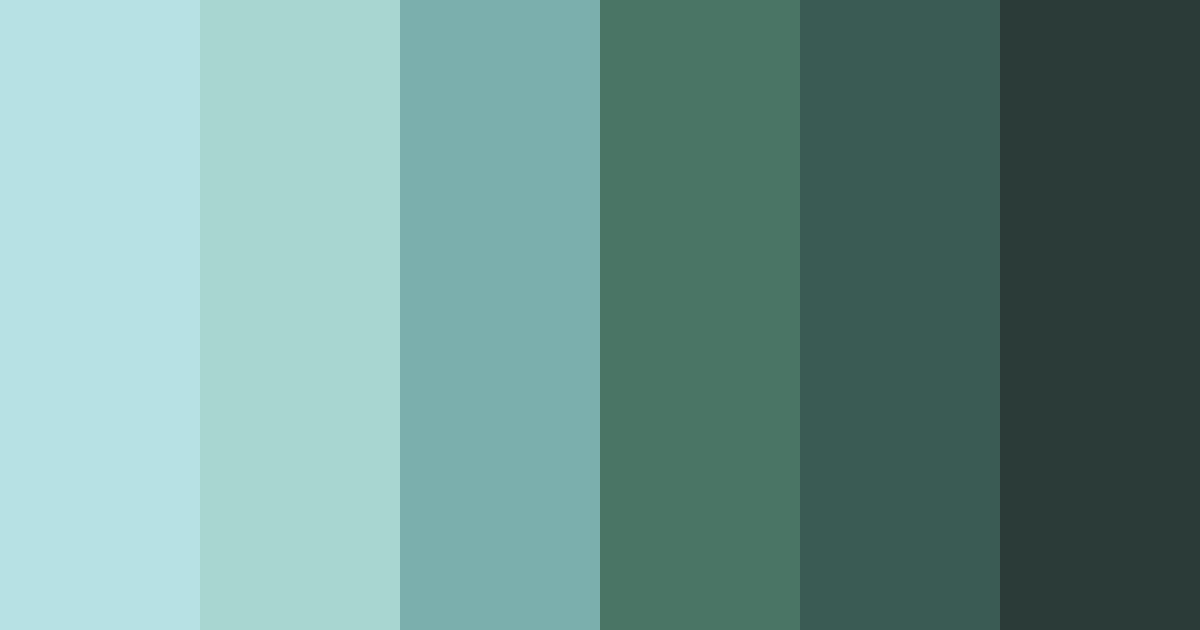 Download shades of teal color palette PNG image (landscape)