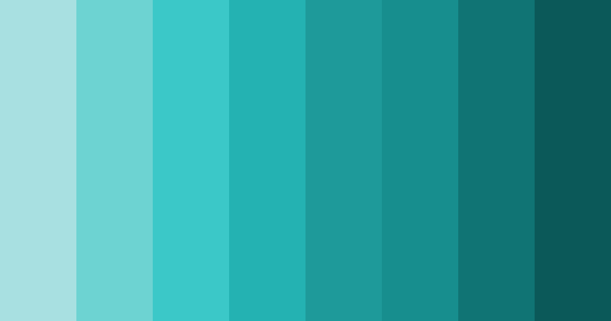 Download bright turquoise color palette PNG image (landscape)