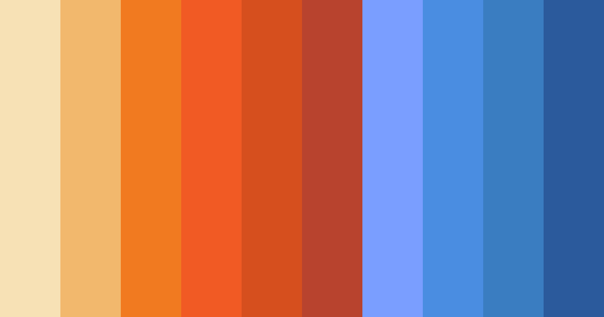 Download blue and orange delight color palette PNG image (landscape)