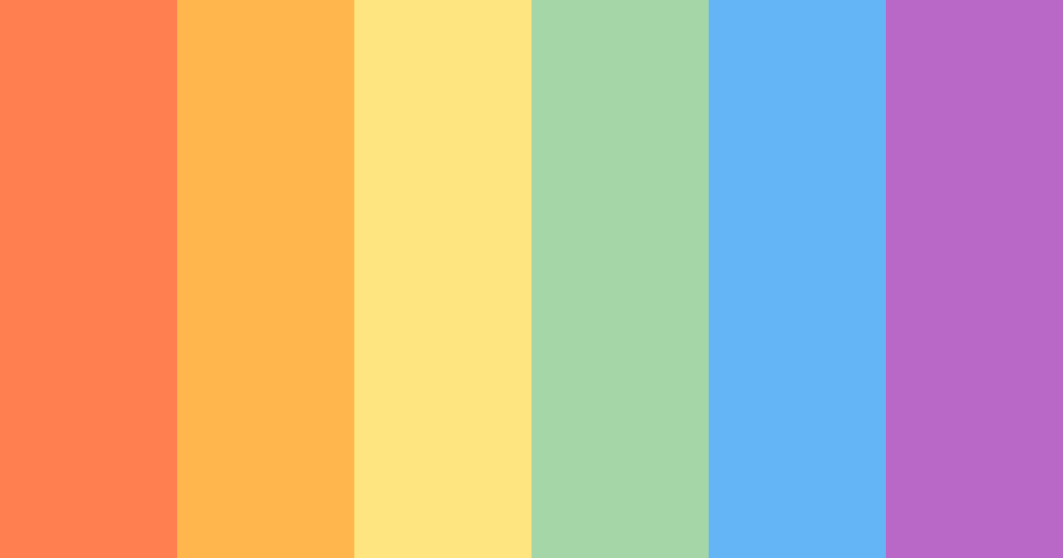Download rainbow serenade color palette PNG image (landscape)