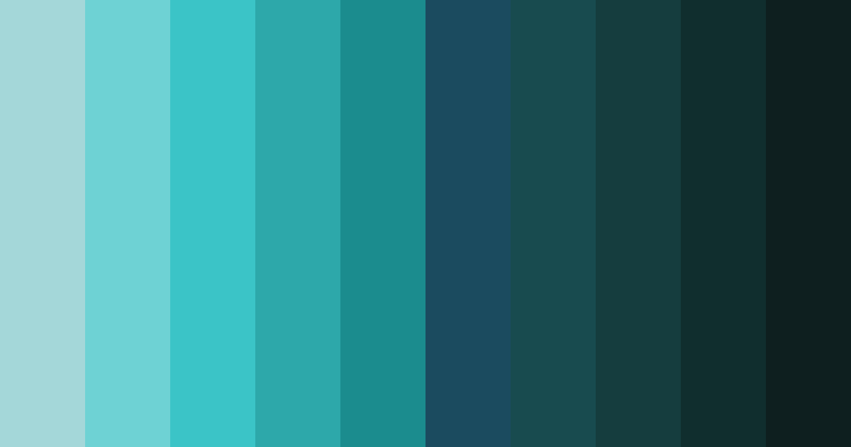 Download teal shades color palette PNG image (landscape)