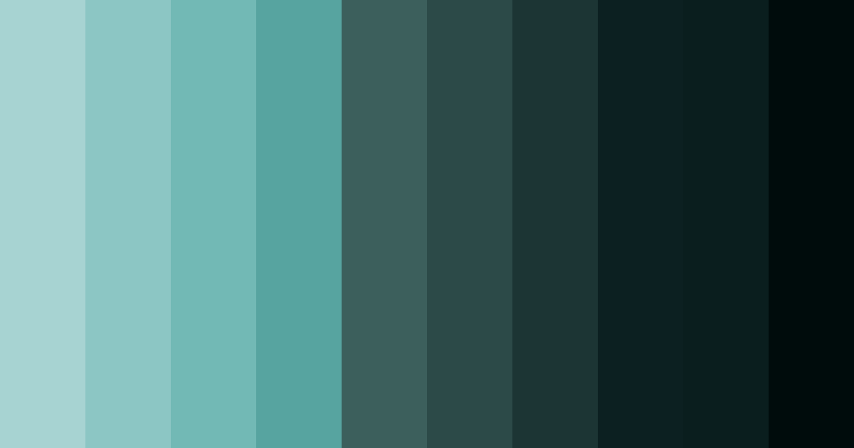 Download teal shades color palette PNG image (landscape)