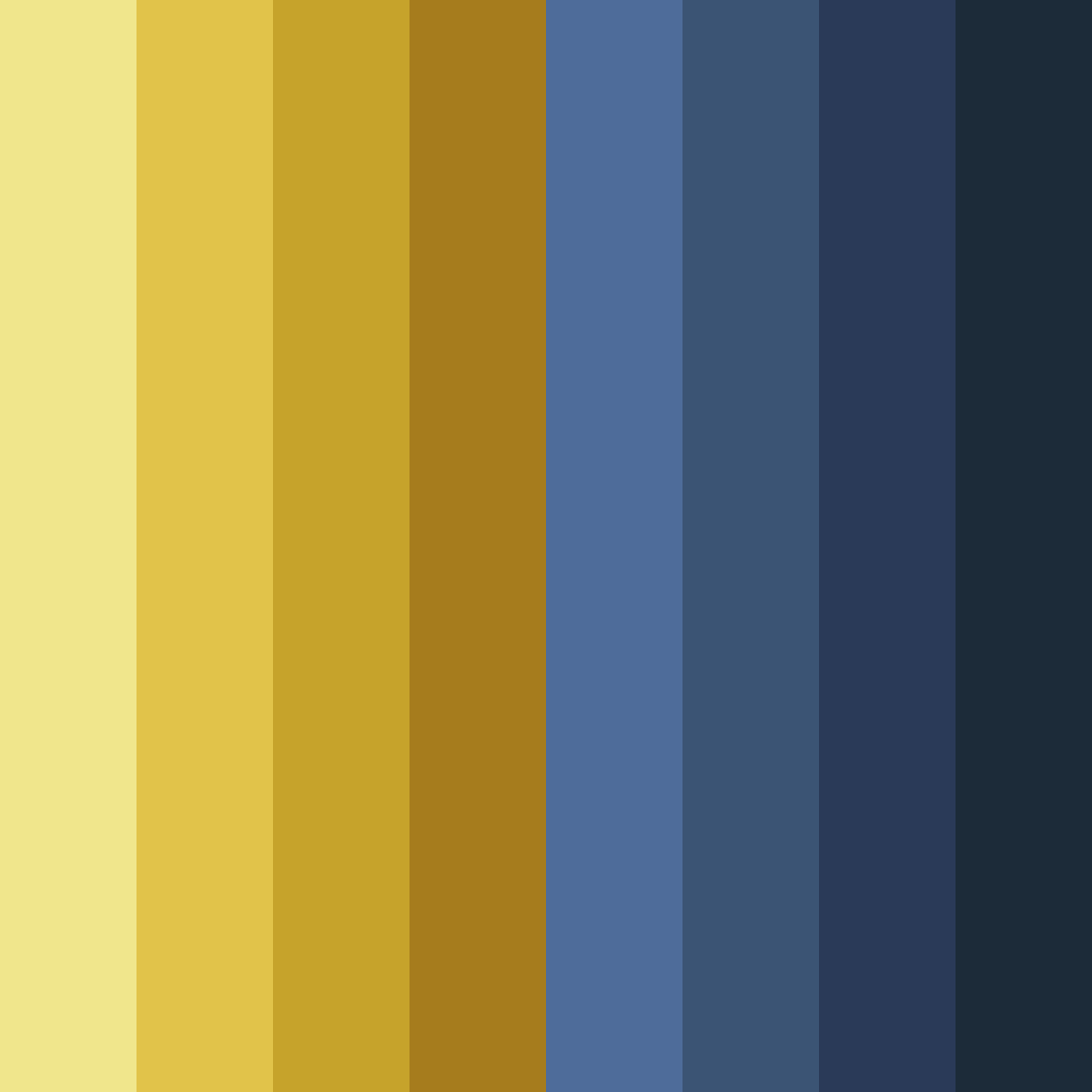 Download blue and gold harmony color palette PNG image (square)