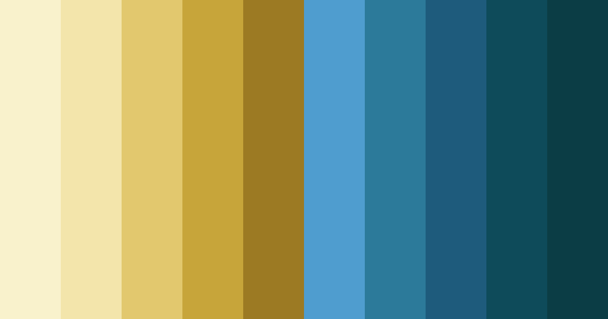 Download blue gold cream color palette PNG image (landscape)