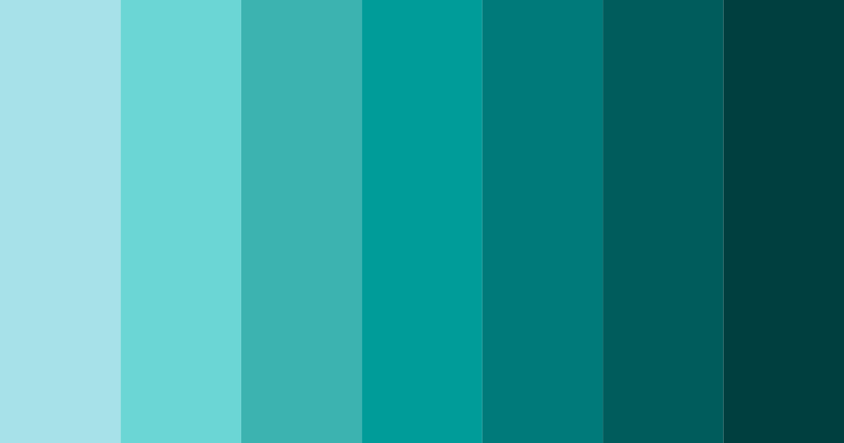 Download aquamarine shades color palette PNG image (landscape)