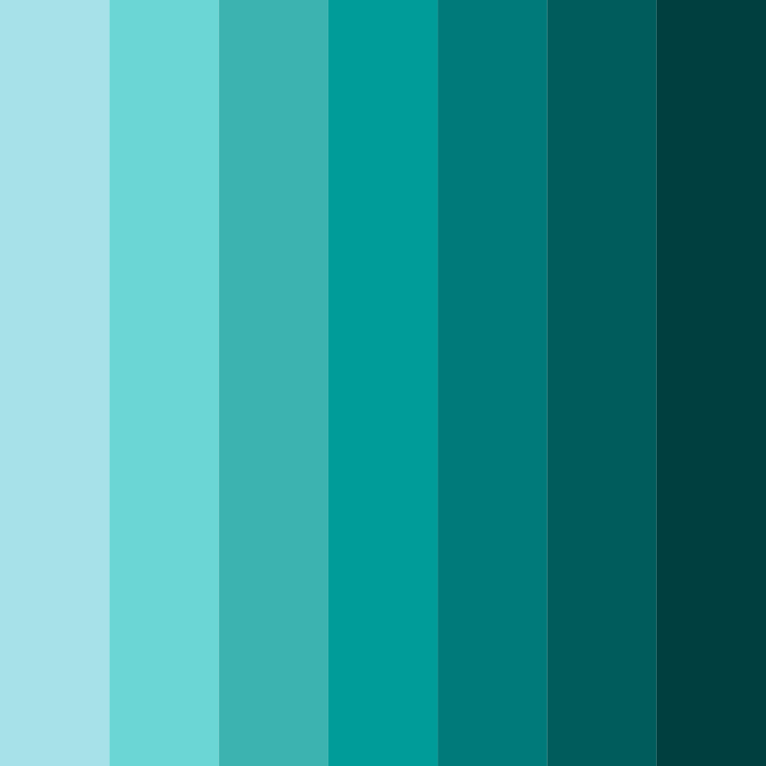 Download aquamarine shades color palette PNG image (square)