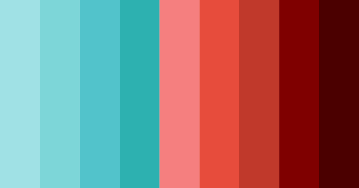 Download turquoise and red blend color palette PNG image (landscape)