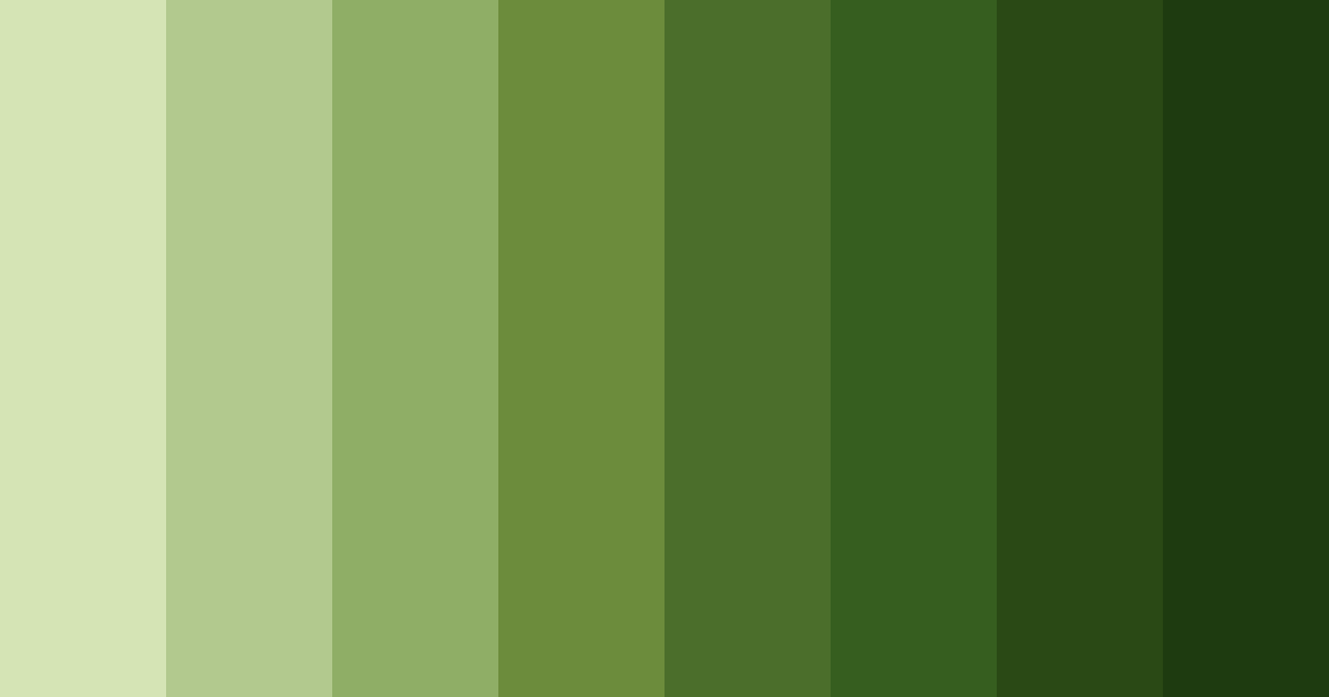 Download shades of yellowgreen color palette PNG image (landscape)