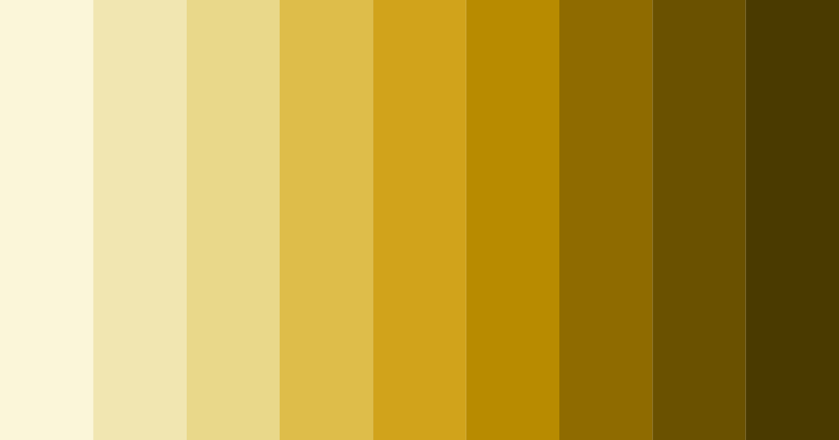 Download shades of yellow color palette PNG image (landscape)