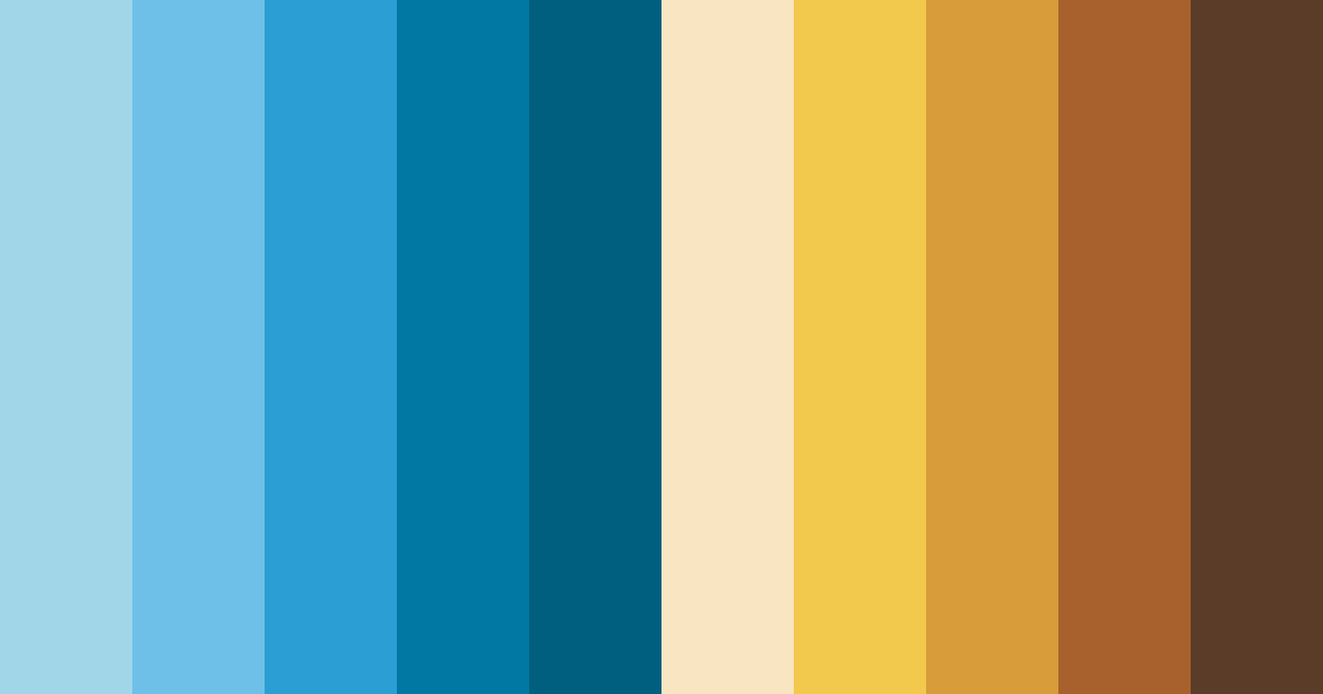 Download blue café color palette PNG image (landscape)