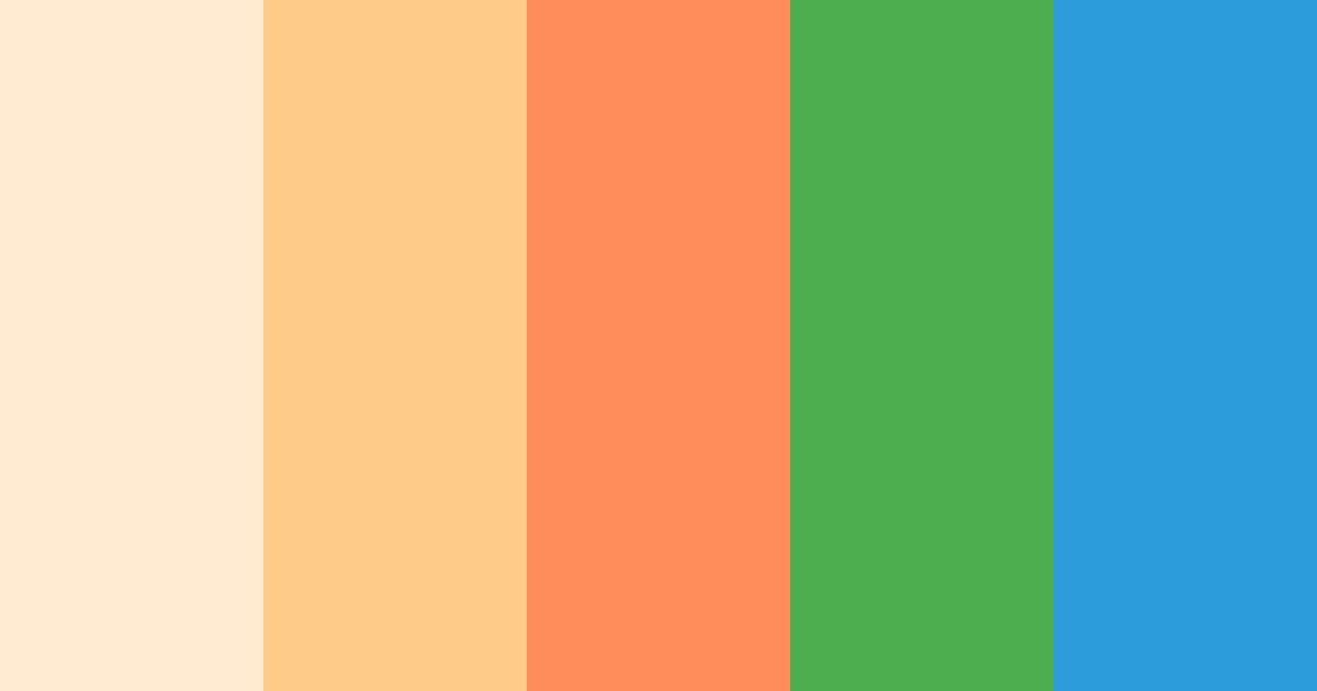 Download peachy coral blue color palette PNG image (landscape)