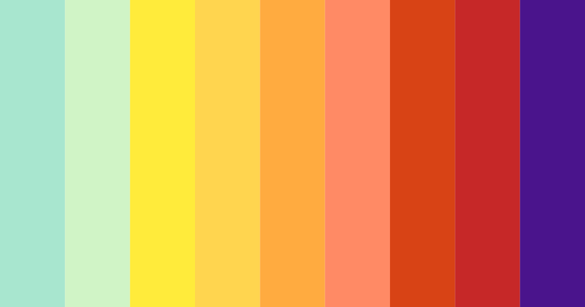 Download vibrant green blue yellow red color palette PNG image (landscape)