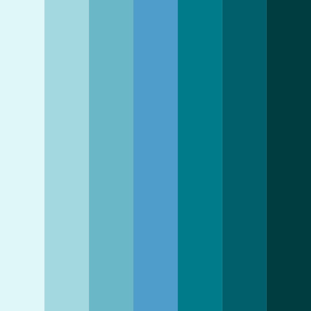 Download teal waterlily color palette PNG image (square)