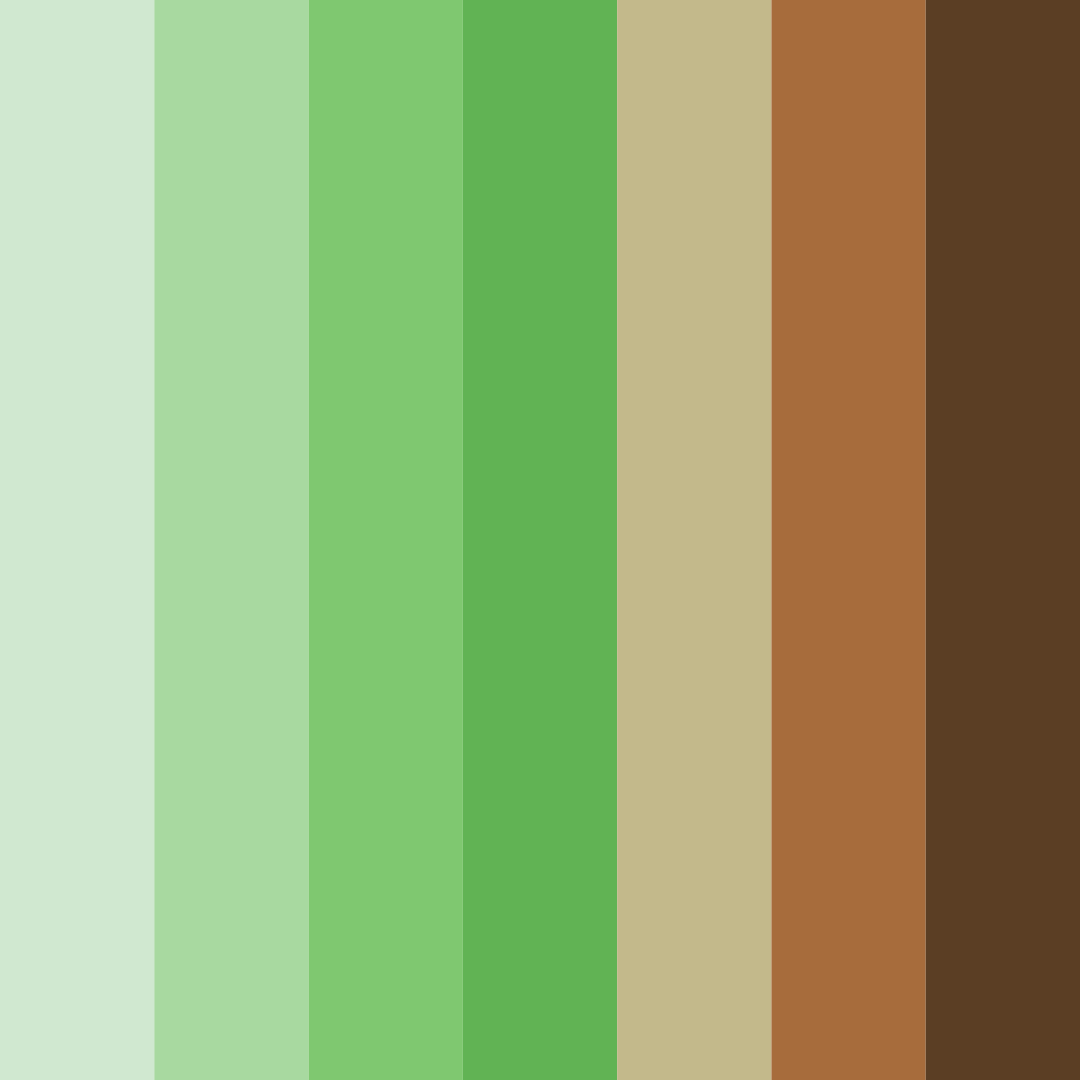 Download shades of green and gold color palette PNG image (square)