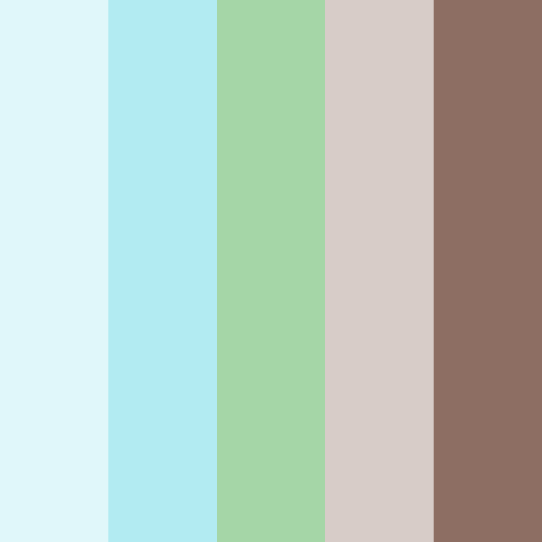 Download soft blue green tans color palette PNG image (square)
