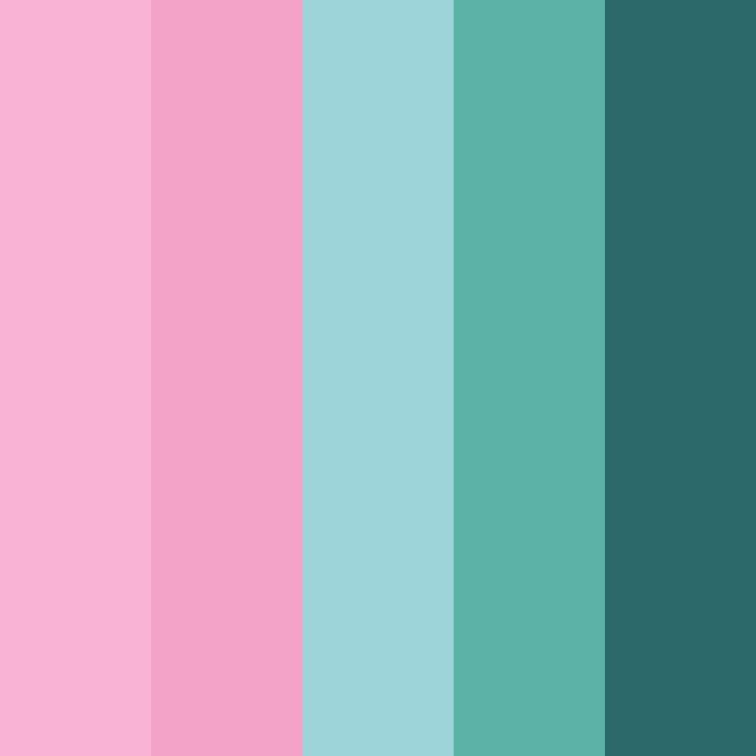 Download teal and pink dream color palette PNG image (square)