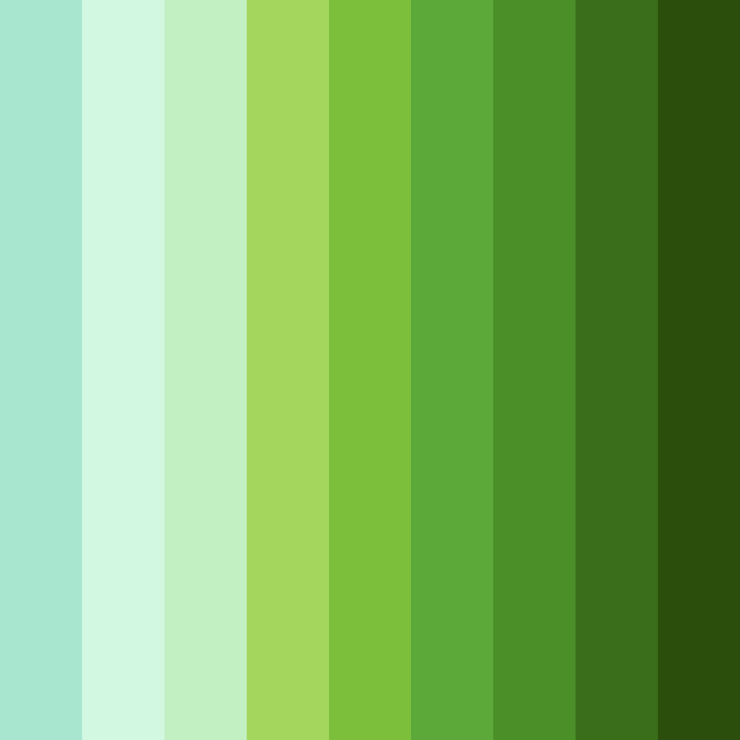 Download shades of grass green color palette PNG image (square)