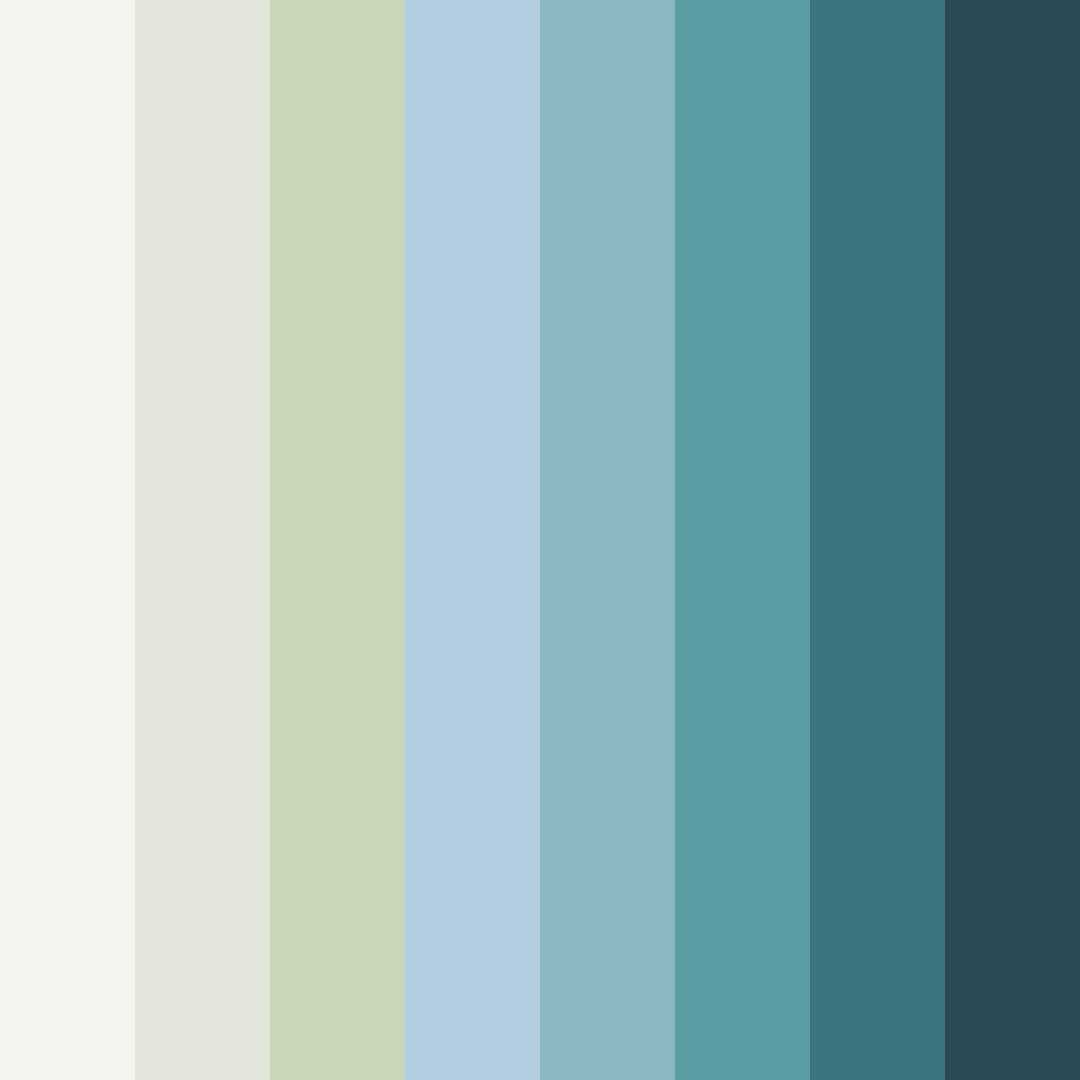 Download cool green color palette PNG image (square)