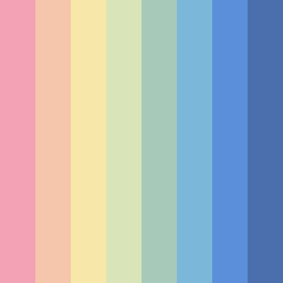Download whimsical spectrum color palette PNG image (square)