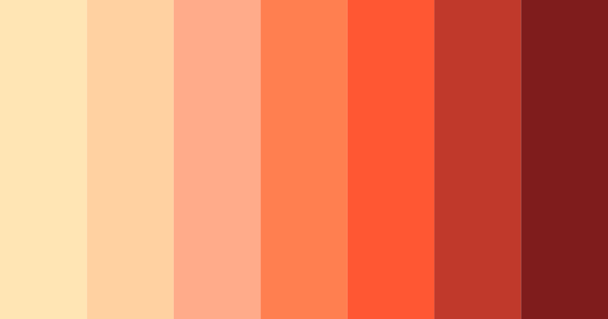 Download shades of coral color palette PNG image (landscape)