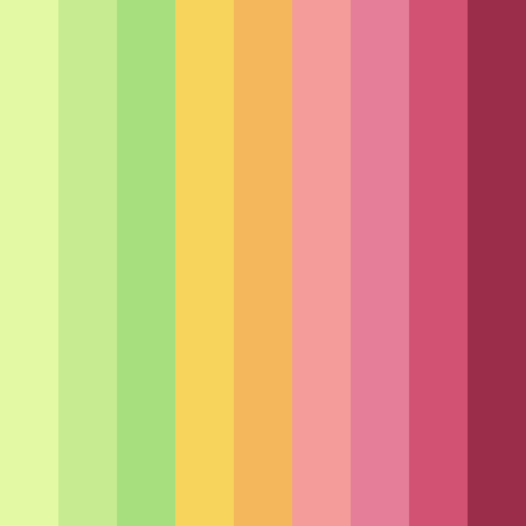 Download shades of yellow pink green color palette PNG image (square)