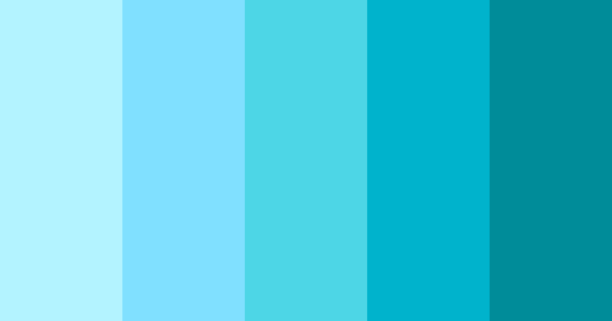 Download bright cyan color palette PNG image (landscape)