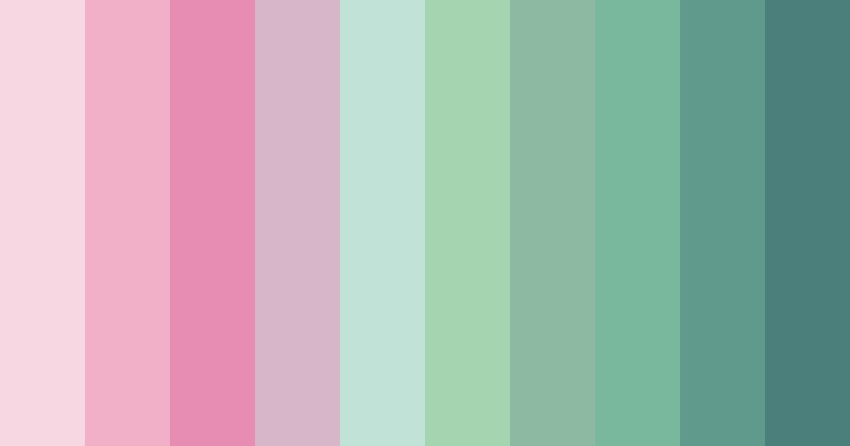 Download pastel pink and green dreams color palette PNG image (landscape)