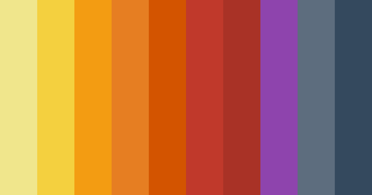 Download vibrant yellow orange red color palette PNG image (landscape)