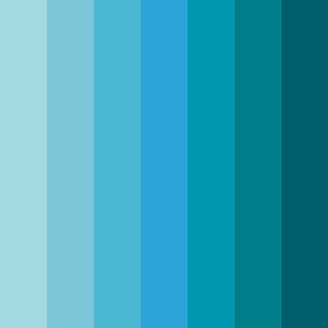 Download turquoise water color palette PNG image (square)