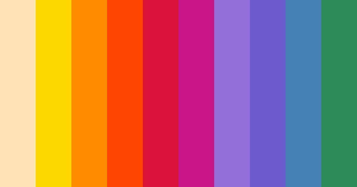 Download colorful fruits color palette PNG image (landscape)