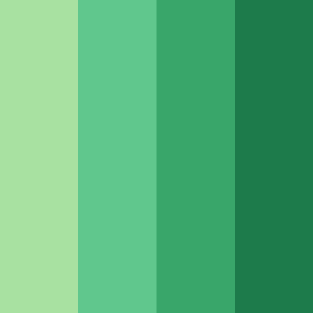 Download shades of green color palette PNG image (square)