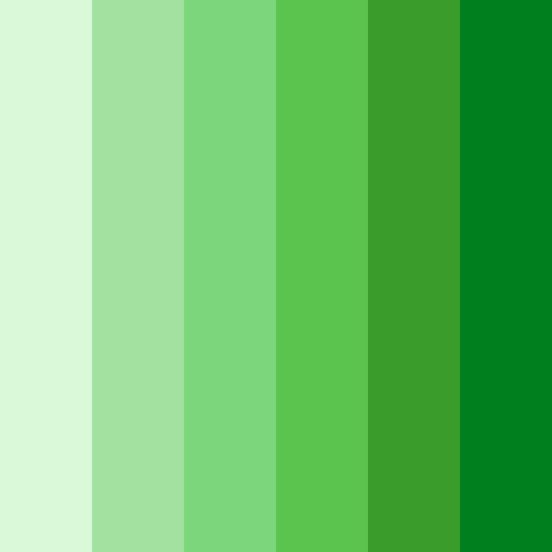 Download shades of green color palette PNG image (square)