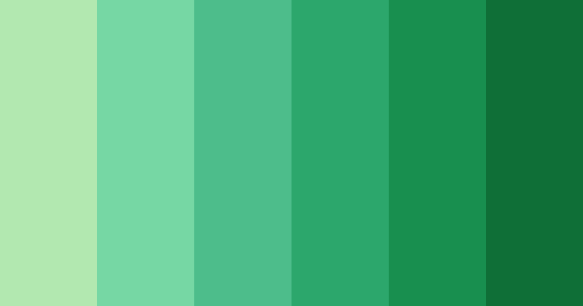 Download shades of green color palette PNG image (landscape)