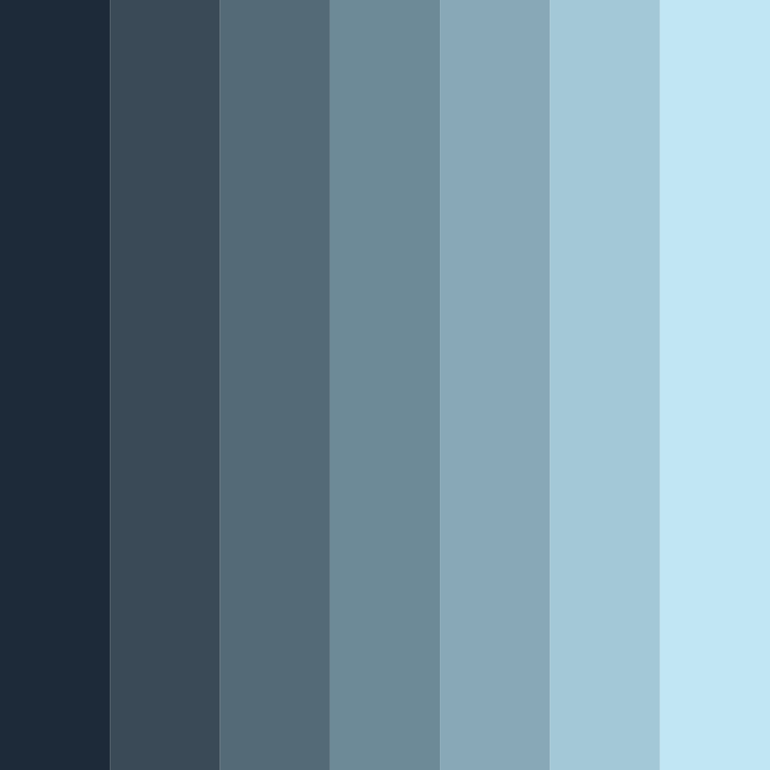 Download blue shades color palette PNG image (square)