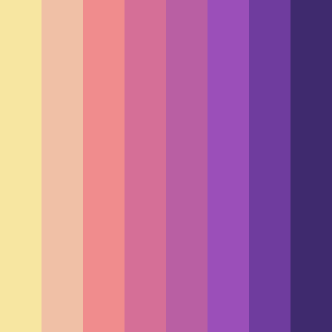 Download purple sunset color palette PNG image (square)