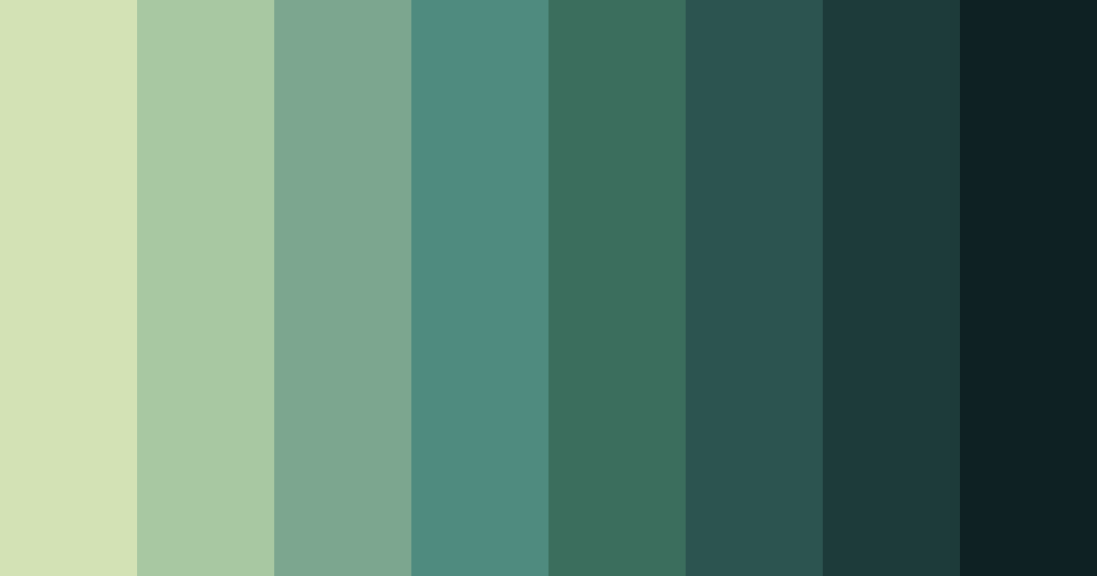 Download retro verdant harmony color palette PNG image (landscape)