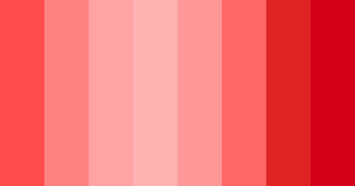 Download shades of red color palette PNG image (landscape)