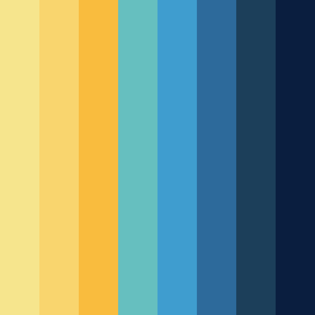 Download yellow to blue transition color palette PNG image (square)
