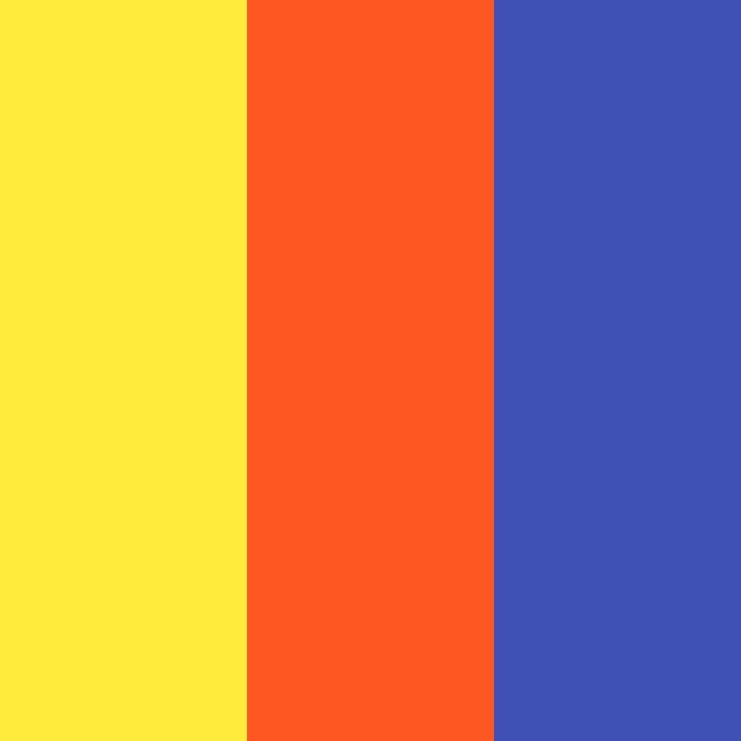 Download vibrant blue red yellow color palette PNG image (square)
