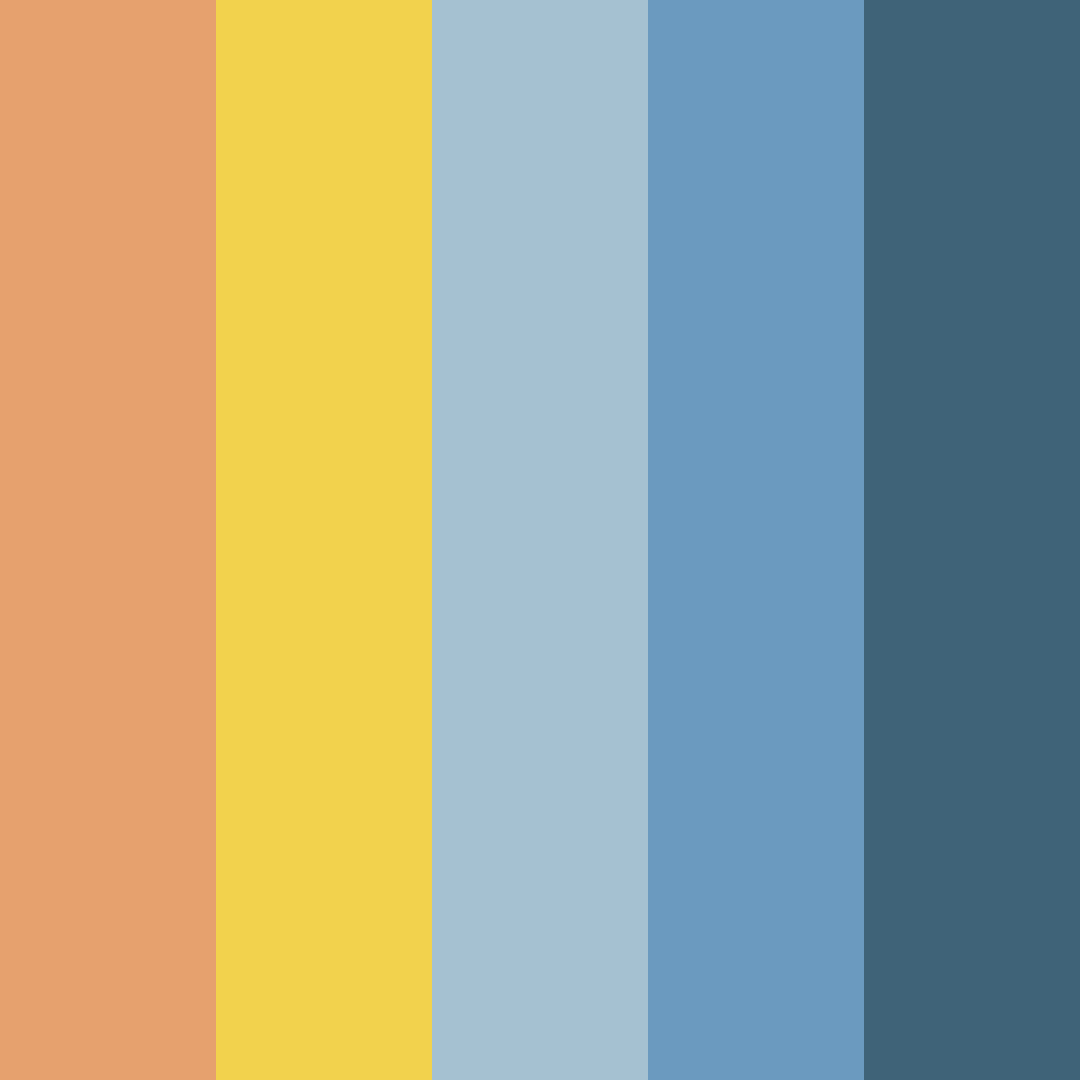 Download orange blue grey yellow harmony color palette PNG image (square)